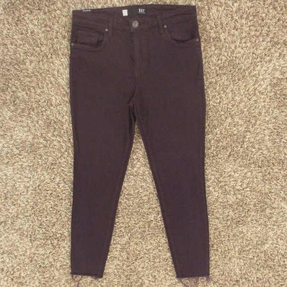 Kut‎ From The Kloth Jeans Women's 8 Purple Donna High Rise Ankle Skinny Denim - Picture 1 of 10